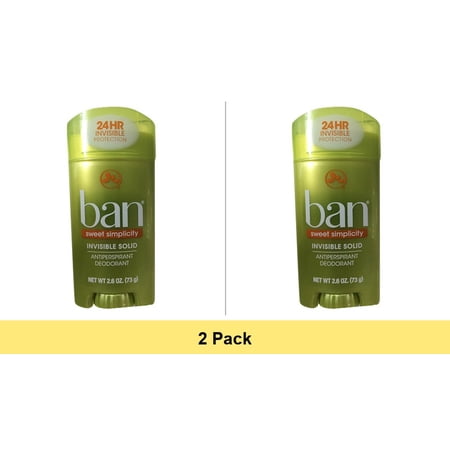 Ban Anti-Perspirant Deodorant Invisible Solid, Sweet Surrender 2.60 oz - 2 Pack