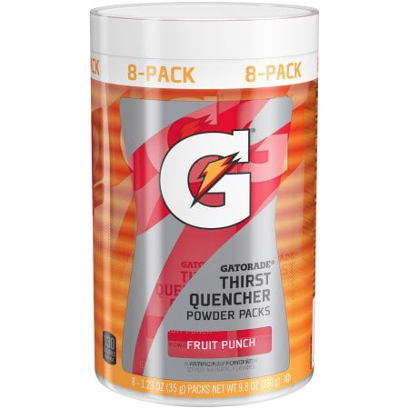 (8 Pack) Gatorade Thirst Quencher Drink Mix, Fruit Punch, 1.23 Oz, 8 Packets, 1