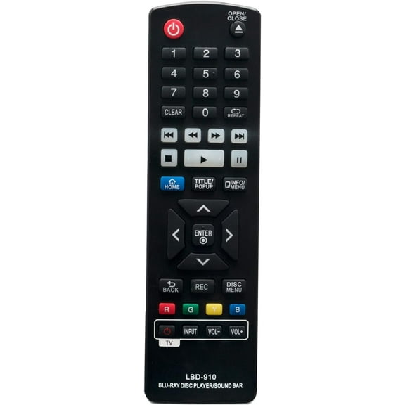 LBD-910 Replaced Remote fit for LG DVD Blu-ray Player BP-330 BP-530 BP-135