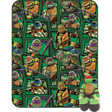 Teenage Mutant Ninja Turtles Twin Blanket With Pillow Buddy By
