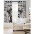 thumbnail image 2 of Black Cow Floral Blackout Curtains for Bedroom/Living Room, Thermal Insulated Kitchen Curtains, Grey Ombre Farmhouse Animals Grommet Darkening Window Treatment Drapes 42"x84"x2, 2 of 8