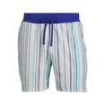 thumbnail image 2 of No Boundaries Men's Drawstring Lounge Shorts, Striped Print Casual Bottoms, Sizes S-XL, 2 of 5