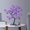 thumbnail image 4 of Lámpara de escritorio con luz LED de rosas y árbol de flores, luz nocturna, bonsái, USB, hada para decoración de fiestas Rosa purpura, 4 of 9