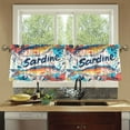 thumbnail image 4 of Yayeee Kitchen Curtains Tier Set of 2 Light Filtering 57"x24" Over Sink Window Panels, Yellow Sardines Pattern, 4 of 7