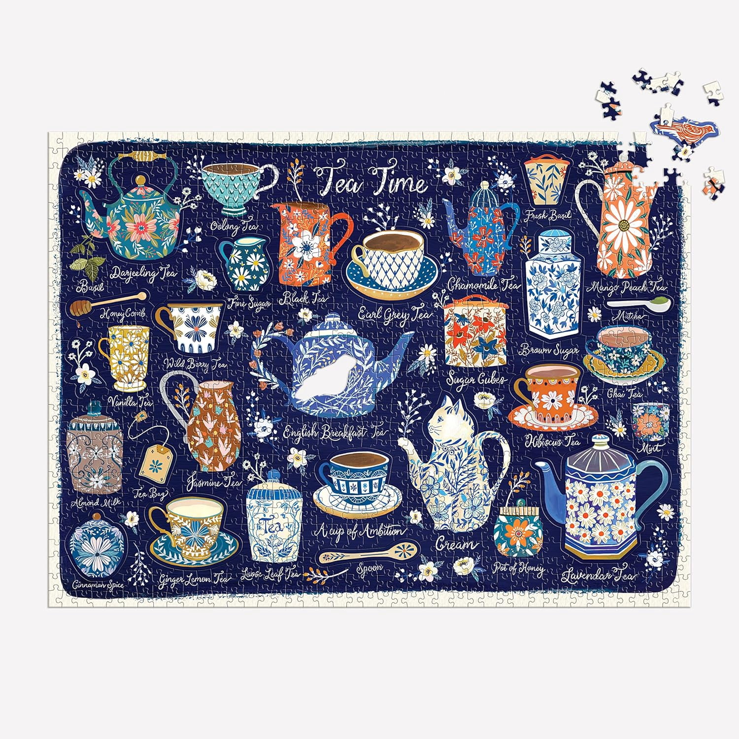 Tea Time 1000 Piece Puzzle With Shaped Pieces
