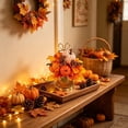 thumbnail image 4 of Artificial Pumpkin, Maple Leaf, Fall Floral Centerpiece with Metal Basket for Home Tabletop Decor and Thanksgiving Ornament, 4 of 6