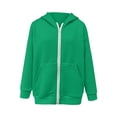 thumbnail image 6 of Tbopshirt Girls Hoodies Zip Up Long Sleeve Casual Hooded Jacket with Front Pocket for School Fall Outdoor Wear Jackets Tops Age: 5-15 Years, 6 of 8