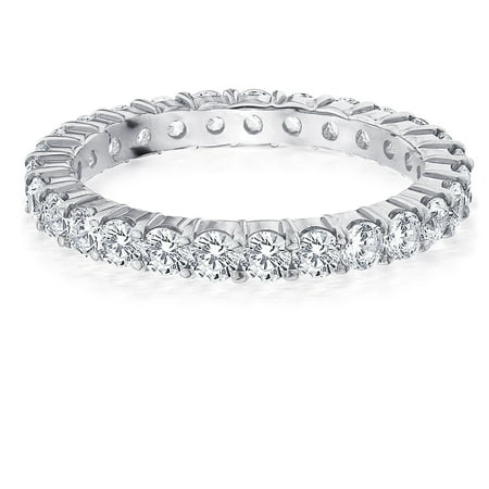 - 1.5 CTTW Round Diamond Eternity Wedding Ring in White Gold