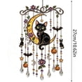 thumbnail image 2 of Voglyf Halloween Acrylic Suncatcher Wind Chime Hanging Black Cat Moon, Gothic Hanging Ornament with Pumpkin Bat Floral Crystal , Window Pendant for Porch Bedroom Spooky Season Home Gift, 2 of 7