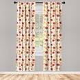 thumbnail image 4 of Ambesonne Orange Window Curtains, Fruits Juice Lemon, Each 28" W x 95" L, Apricot Ruby, 4 of 4