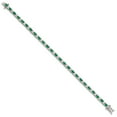 thumbnail image 2 of White Sterling Silver bracelet CZ Cubic Zirconia Green 7 in 3 mm, 2 of 4