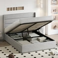 thumbnail image 4 of Einfach Queen Size Lift up Platform Storage Bed Frame with Fabric Upholstered Wingback Panel Headboard, Light Gray, 4 of 11