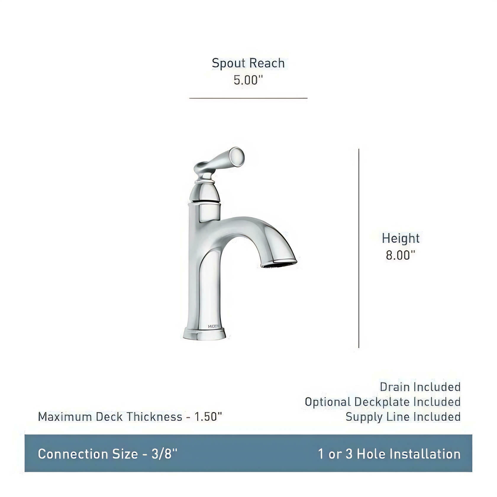 Moen Inc Moen Banbury 1-Handle Centerset Bathroom Faucet