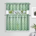 thumbnail image 2 of Kitchen Curtains 36 Inch Short - 3 Panel Set, Mermaid Ocean Underwater Coral Design, Rod Pocket Window Curtain, 100% Polyester, Easy Wash for Farmhouse, Nautical Kitchen, Bathroom, 2 of 6