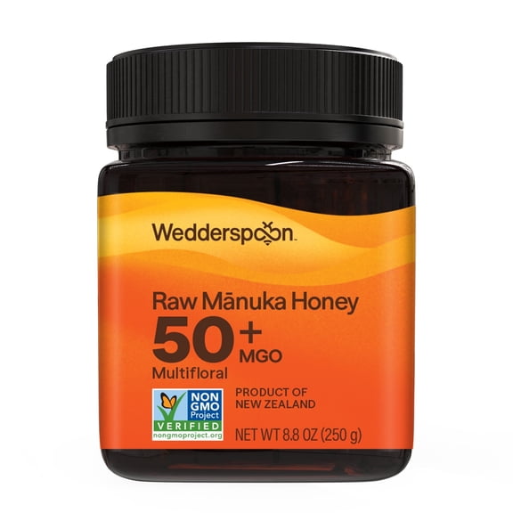 Wedderspoon Raw Unpasteurized New Zealand Manuka Honey 50  MGO, 8.8 oz