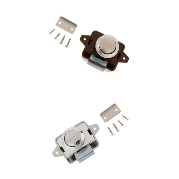 Ximing 2x Push Button Latch Locks for Zipper Closet Closet Door Brown +