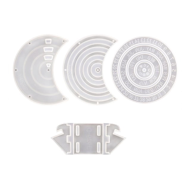 Calendario Colgante Placa Molde Silicona Giratorio Circular Calendario Hacer Molde Portátil No Tóxico Artesanía Calendario Ornamento Molde De Silicona Para Decoración De Bricolaje 4Pcs Yuarrent HA027010-02