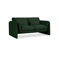 Meridian Furniture Stylus Green Boucle Fabric Loveseat