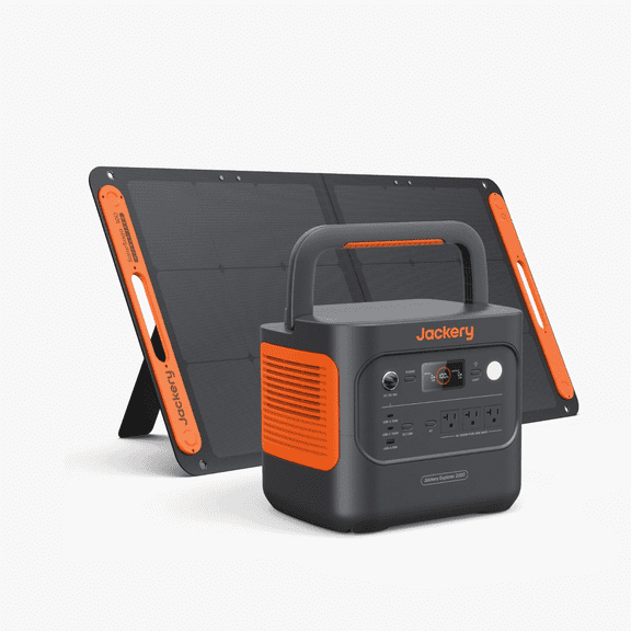 Restored Jackery Explorer 2000 v2 Power Station and 100W Solar Panels, 2040Wh LiFePO4 Home Backup Battery, USB-C PD 100W Fast Charging for Emergencies, Camping( Refurbished)