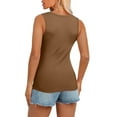 thumbnail image 6 of YanHoo Crop Tank Tops for Women Ribbed Knit Button Down Sleeveless Fitted Tank Tops Girls Y2K Cute Going Out Crop Tank Tops Casual Solid Basic Camis Henley Shirts, 6 of 9