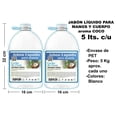 thumbnail image 4 of Twin Pack Leche de Coco VivoNatural Jabón Líquido Antibacterial para manos y cuerpo 5 litros, 4 of 5