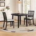 thumbnail image 6 of Drop Leaf Dining Table, Legahome 42" Extendable Round Kitchen Table for 4, Solid Wood Folding Dining Table, Dining Room Table Dinner Table for Kitchen, Breakfast Nook, Brown (Only Table), 6 of 9
