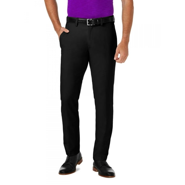 Haggar - Haggar Men's Cool 18 Pro Stretch Flat Front Slim Fit Pants, Black, 34X38 - Walmart.com