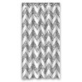 thumbnail image 1 of ABPHQTO Cortina de ducha de poliéster resistente al agua con textura blanca y purpurina plateada Chevron brillante y ganchos 90x180 cm, 1 of 1