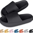 thumbnail image 1 of Women's slippers with thick platform, black black, 1 of 5