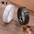thumbnail image 2 of Basic Wedding Bands Ceramic Rings for Men Women,6MM Simple Style Ceramic Rings With Smooth Surface Anniversary Accessory WHITE 9, 2 of 5