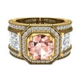 thumbnail image 4 of Large Morganite Engagement Ring 14K Gold Halo Rings for women 7.30 mm 6.35 carat (G,SI), 4 of 5