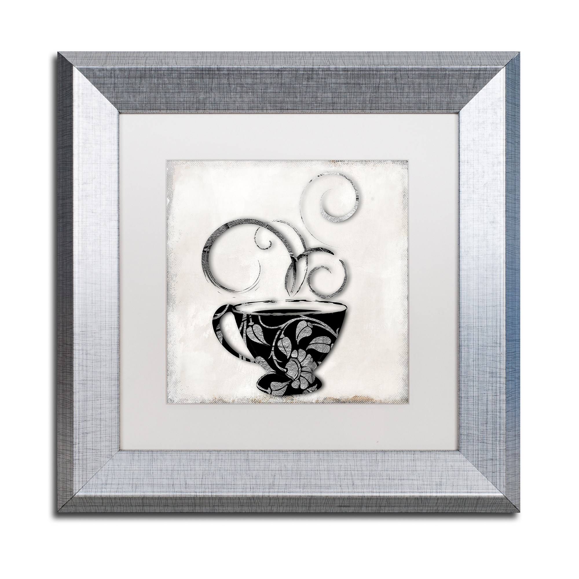 Trademark Fine Art "Silver Brewed 1" Canvas Art by Color Bakery, White Matte, Silver Frame