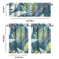 thumbnail image 6 of Kitchen Curtains 36 Inch Short - 3 Panel Set, Rod Pocket Window Curtain with Tropical Leaf Botanical Print, 100% Polyester for Farmhouse, Cafe, Kitchen, Bedroom, Easy Wash, 6 of 6
