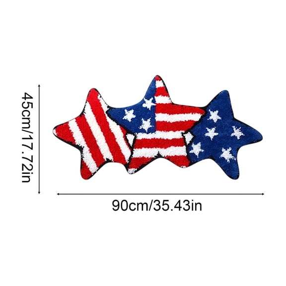 SBYOJLPB Bathroom Rug Mat 4th of July Thickened Entrance Door Mat Independence Day Decorative Carpet