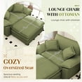 thumbnail image 3 of Lunale Oversized Lounge Chair & Ottoman Set - 48" Cloud Corduroy Accent Armchair for Modern Living/Bedroom, Green Corduroy, 3 of 9