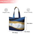 thumbnail image 4 of Blue and Gold Marble Glitter Waves Pattern Travel Tote Bags for Women Carry On,Large Weekender Bags for Women Travel,Multi Functional Duffle Bag for Work,Shopping,Sports, 4 of 5