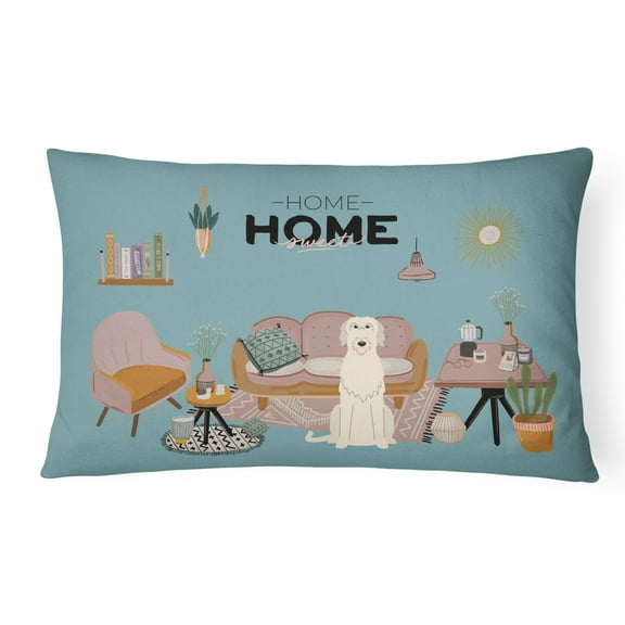 Carolines Treasures CK7910PW1216 Irish Wolfhound Sweet Home Canvas Fabric Decorative Pillow 12H x16W multicolor