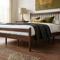 thumbnail image 3 of Leumius Traditional Style King Size Bed with Headboard and Footboard, Pinewood Bed with Strengthened Bed Frame for Teens Adults Walnut, 3 of 9