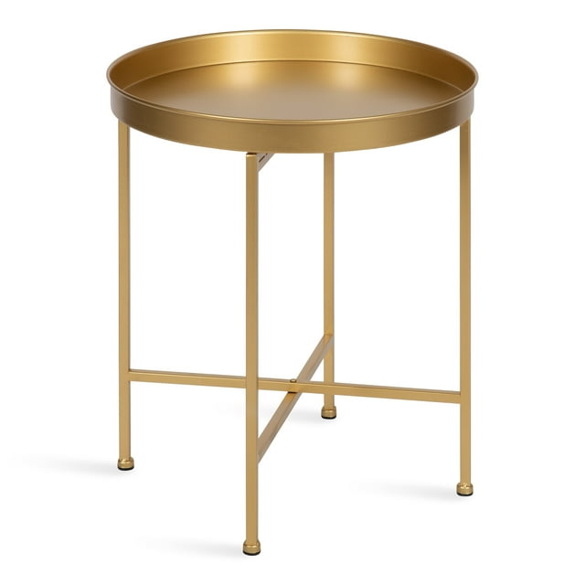 Kate and Laurel Celia Table d'Appoint Ronde Charmant, 18.25 x 18.25 x 22, Or, Table d'Accent Moderne Minimaliste pour Rangement et Présentation