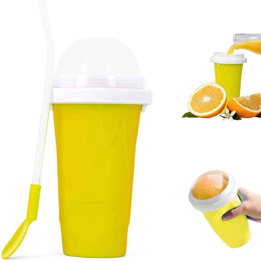 Slush Maker Cup Quick Frozen Smoothies Slushie Cooling Cups DIY Squeeze Cup Smoothie Cup Fast Cooling Cups Homemade Milkshake Ice Cream Cups for Families and Kids 