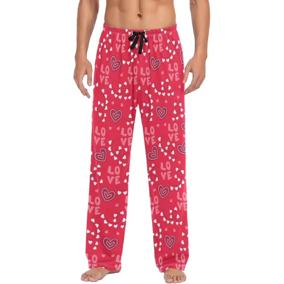 GZHJMY Valentine's Day Pajama Pants for Men, Lounge Pants Lightweight Men Pajama Bottoms with Drawstring Pockets, Christmas New Year Birthday Gifts, Small