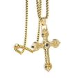 thumbnail image 7 of High Quality 14K Yellow Gold Tang Grass Pattern Cross Pendant Necklace Men and Women Catholic Amulet Jewelry Accessories, 7 of 7