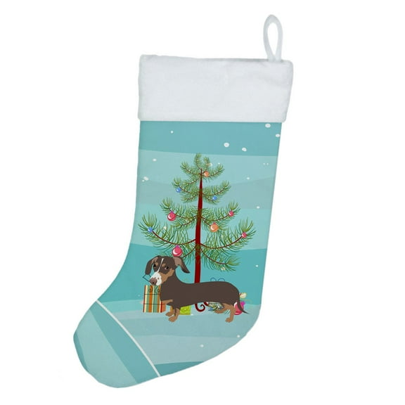 Dachshund Chocolate and Tan Christmas Christmas Stocking 13.5 in x 18 in