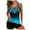 Blue, variant on Alkepwun Tankini Swimsuits for Women Plus Size Swimwear Tummy Control Two Piece Bathing Suits Crisscross Floral Long Tank Top with Boyshorts