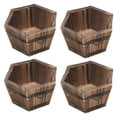 thumbnail image 1 of GROWTH TANK 4pcs Rustic Wooden Flower Pots Planter Flower Mini Size Window Box, 1 of 5