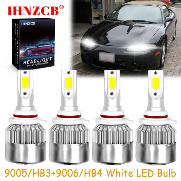 IHNZCB for Mitsubishi Eclipse 1997-1999 Led Headlights Bulbs High Low Beam,9005+9006,C6B,Y15