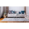thumbnail image 4 of Unique Loom Modern Collection Abstract, Geometric, High-Low Pile, Indoor and Outdoor Area Rug, 6 x 9 ft, Gray/Ivory, 4 of 6