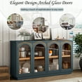 thumbnail image 5 of Harper & Bright Designs Large Buffet Cabinet with Storage, Sideboard Kitchen Cabinet with 4 Arched Glass Doors and Adjustable Shelves, Black, 5 of 18