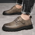 thumbnail image 3 of Zapatos de cuero para hombre, transpirables, de moda, para todo tipo de ocasiones, para negocios, informales, con cordones, suela suave, de caña baja, para trabajo, 3 of 5