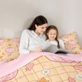 thumbnail image 5 of Manfei Autumn Leaf Print 7-Piece King Bedding,Pink Fall Pumpkin King Bed in a Bag,Pink Reversible, 5 of 7